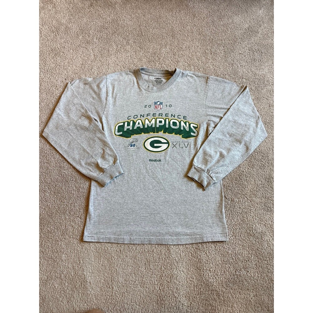 Green Bay Packers 2010 Conference Champions Reebok Long Sleeve Men’s Tee Size M